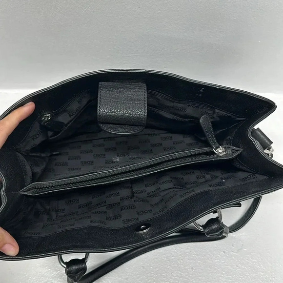 Michael Kors Hamilton East West Handbag Purse Crossbody Bag Leather Black Large - Picture 9 of 17